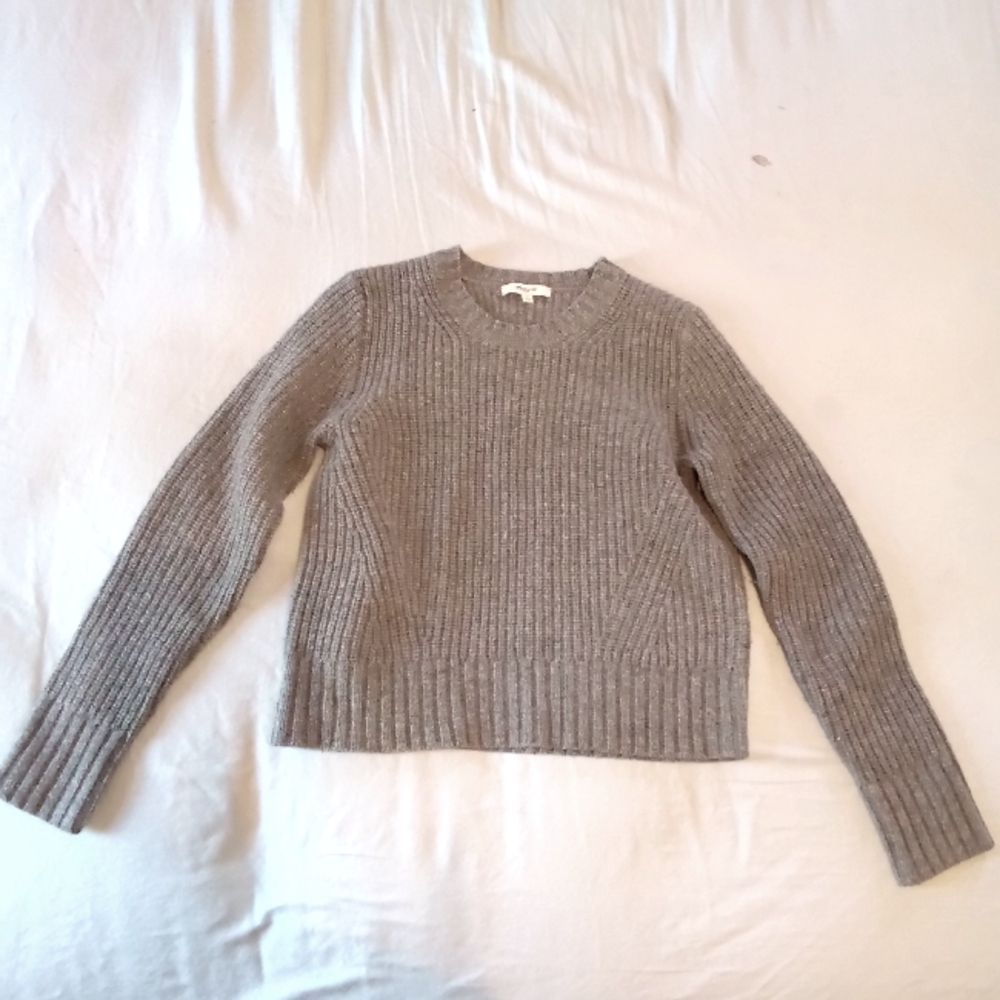 Women's Madewell crop sweater. 100% Merino wool.